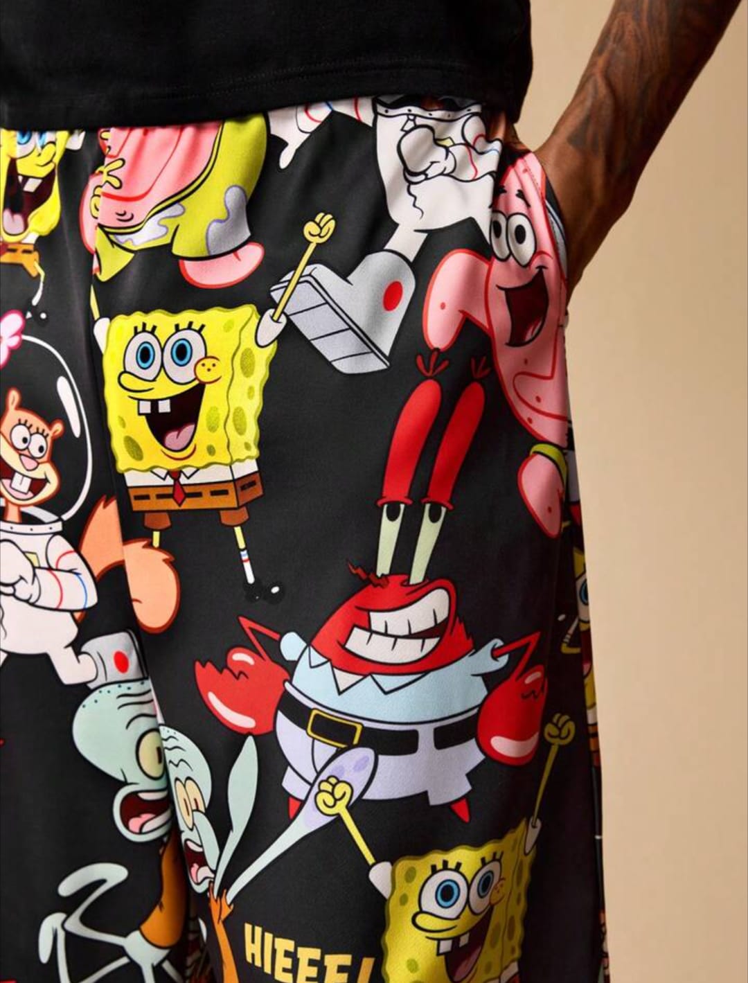 Cartoon Character Print Wide-Leg Pants – Casual Streetwear Graphic Trousers